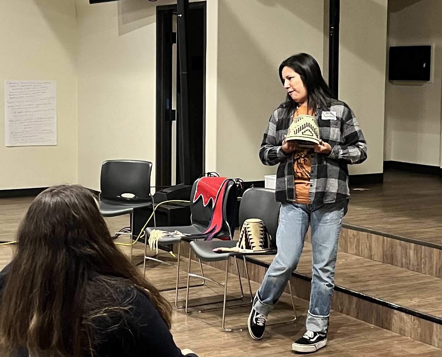 [Photo description Jacy Sohappy Crow's Shadow. Photo credit: CTUIR DNR FFPP Ermia Butler Sept/Oct 2025]]